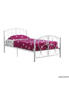 CAMA 3/4 - TWIN BLANCA DE METAL
