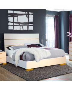 CAMA KING MILANO 50123100/50123200/5013600 BLANCO/DORADO