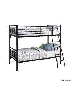 CAMAROTE 3/4 - TWIN/TWIN NEGRO DE METAL DESMONTABLE