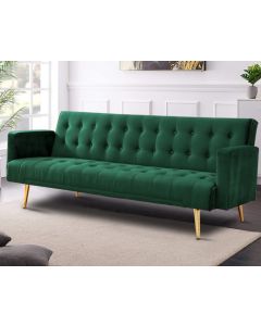 SOFA CAMA 3 PUESTOS 857-MA503380GN VERDE TERCIOPELO
