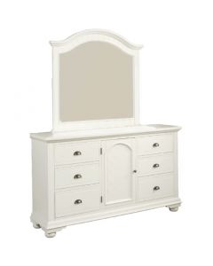 PEINADORA CON ESPEJO BROOK WHITE BP700DRW/MRW 6 CAJONES 1 PUERTA