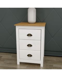 MESITA DE NOCHE TOPAZIO 9130BV 3 GAVETAS WHITE/OAK