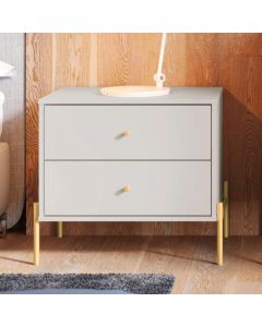 MESITA DE NOCHE JASPER PA51251 64CM BLANCO GLOSS/DORADO
