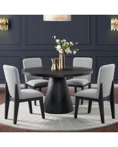 COMEDOR 4 PUESTOS PORTLAND ROUND D-1710-8-DTT/DTB/AC3 NEGRO/BLANCO