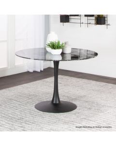 MESA REDONDA PARA COMEDOR DS-ND709-52/45/47 TARGA-RD45 VIDRIO 12MM NEGRO