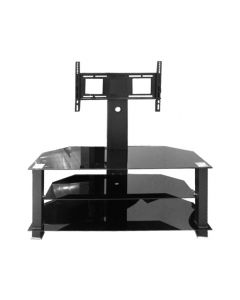 MESA PARA TV 855-TV05 110X40X1130 NEGRA 3 NIVELES VIDRIO