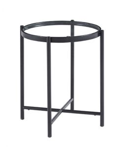 MESA DE CENTRO P2077-0006 TAPA DE VIDRIO NEGRO