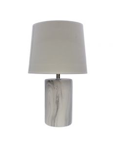 LAMPARA DE MESA 604-03698 34.5CM BLANC./GRIS/CREMA