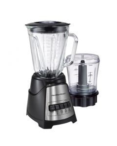 LICUADORA HB58149 2 VELOCIDADES/48OZ/700W CON PROCESADOR 3 TAZAS CROMADA