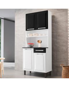 KIT 80 4 PUERTAS 1 GAVETA PRATIKA 3500001823 BLANCO CON NEGRO