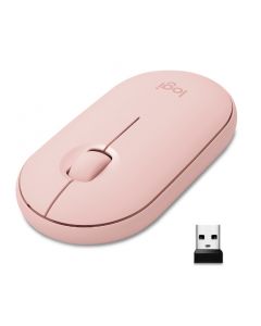 MOUSE LOGITECH PEBBLE M350 WIRELESS USB Y BLUETOOTH ROSADO