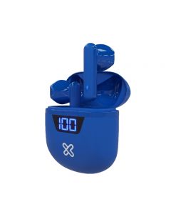 AUDIFONO KLIP (KTE-006BL) EARBUDS TRUE WIRELESS LED DISPLAY WLS-BT 12HRS - IPX3 - BLUE