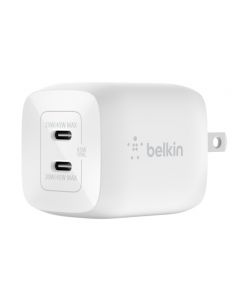 CARGADOR BELKIN DUAL GAN C/PPS 45W USB-C BLANCO (WCH011DQWH)