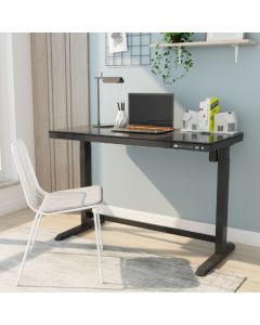 ESCRITORIO AJUSTABLE DE VIDRIO NEGRO