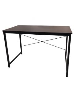 MESA PARA COMPUTADORA MARRÓN CON PATAS NEGRAS