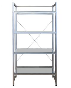LIBRERO. CI-0037-4SR PATAS GRIS / SOBRE VIDRIO