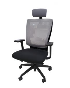 SILLA DE OFICINA EJECUTIVA NEGRO CON GRIS