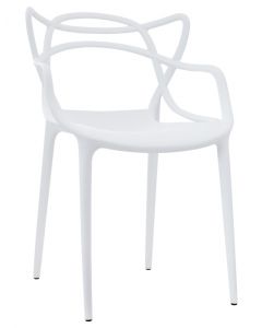 SILLA PLASTICA DISEÑO MORDEN XRB-057 BLANCA