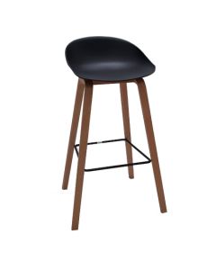 SILLA NEGRA CON PATAS DE MADERA