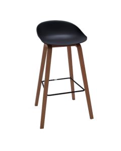 SILLA NEGRA CON PATAS DE MADERA