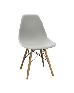 SILLA NORDICA CON PATAS DE MADERA Y METAL GRIS