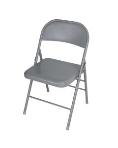 SILLA PLEGABLE DE METAL GRIS
