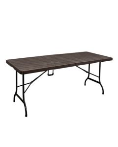 MESA PLEGABLE DE RATAN CHOCOLATE 6 PIES