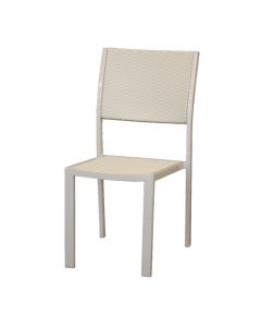 SILLA PLASTICA YC-047 S/BRAZO RATAN BLANCA