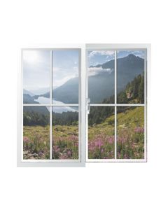 VENTANA CORREDIZA DE PVC 0.90 X 0.90 BLANCA FRANCESA